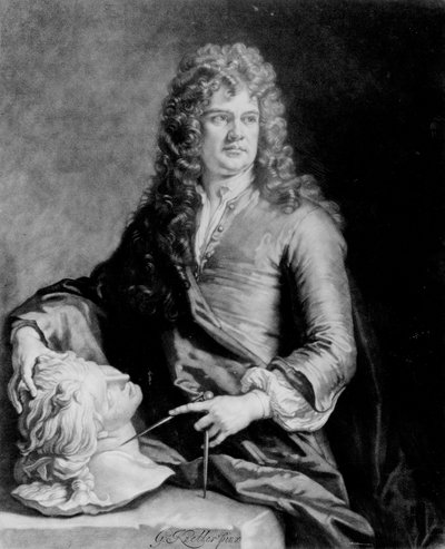 Grinling Gibbons, Engraved by J. Smith by Godfrey Kneller